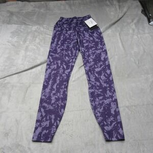 Nike One Leggings Womens XS Purple Camo Dri-FIT Athletic Yoga 22x24 $70 NEW